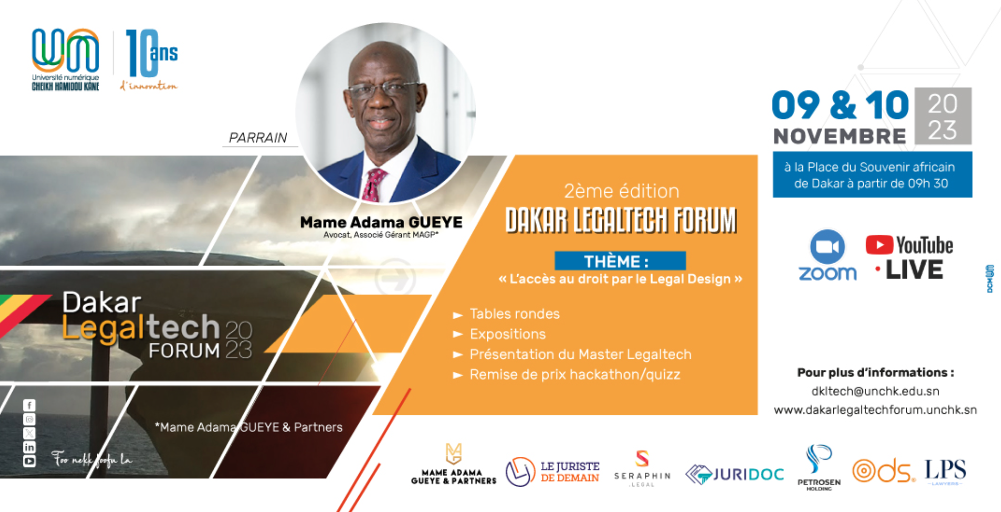L’Université Numérique Cheikh Hamidou KANE organise la 2e édition du Dakar Legaltech Forum